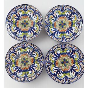 Artisan De Luxe Melamine Spanish Tile 11” Dinner Plates Set of 4 New